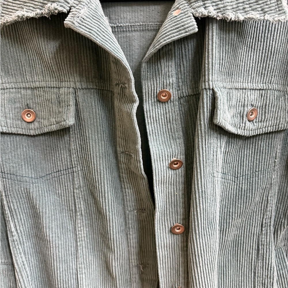 LA MIEL Teal Mint Corduroy Jean Jacket - Picture 5 of 8